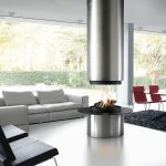 TRAFORART Wood Fireplace Central Diamante Without Glass Stai