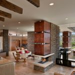 Wood fireplace Room Divider 003