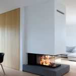 Wood fireplace Room Divider 005
