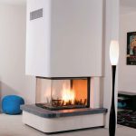 Wood fireplace Room Divider 004