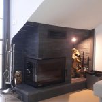 Wood fireplace corner 004
