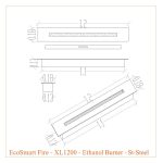Eco A Smart Fire - XL1200 - Ethanol Burner - Stainless Steel - Image 2