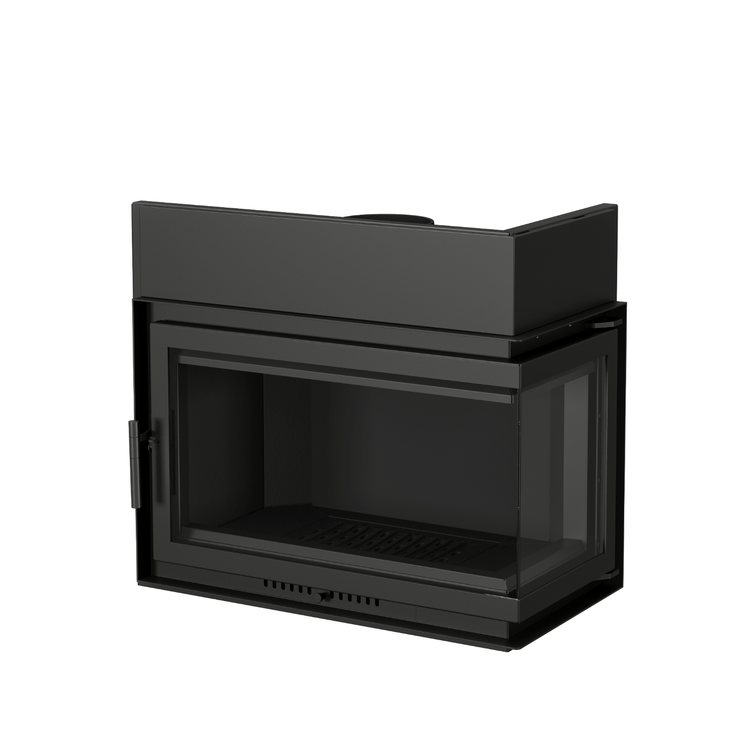 FONT-800-R.png LA ROMAINE- fonte 800 R- Wood Fire corner right , 85cm with valve - Image 1