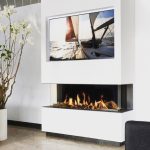 DANCING FLAME Gas Fireplace 3-Sided 130cm