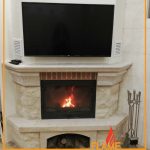 wood fireplace-CEDRA-corner