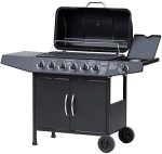 El Fuego gas grill, Dayton 6 Plus 1, black, 54 x 133 x 97 cm