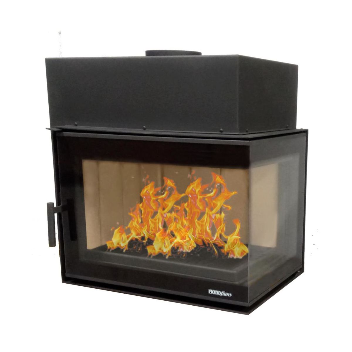 fabio-right.jpg NORDFLAM -FABIO- Wood Fireplace Corner Right or Left 70cm, with valve, lateral - Image 1