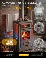 IDS 120 wood stove with water heater (chauffage , boiler)