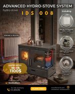 IDS 008 wood stove with water heater (chauffage , boiler)