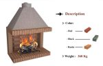 Wood Open - Bricks firebox  3 sides, 90 and 100cm