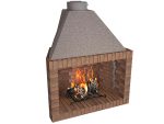 Wood Open - Bricks firebox  front 70,80,90 and 100cm