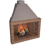 Wood Open - Bricks firebox  front 70,80,90 and 100cm