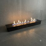 Eco FLAME 120cm - Ethanol Burner - black